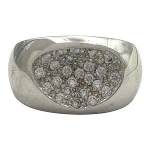 Antique Vintage Designer 925 Sterling Silver Cubic Zirconia Ring Sz 5.75 4.9 g